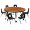 Flash Furniture Round 47.5 W, 48 L, 25 H, Chrome, Laminate, Particleboard, Plastic, Steel, Wood Grain XU-GRP-12CH-A48-HCIRC-OAK-T-P-CAS-GG - alternate 2